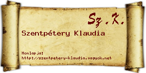 Szentpétery Klaudia névjegykártya