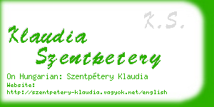 klaudia szentpetery business card